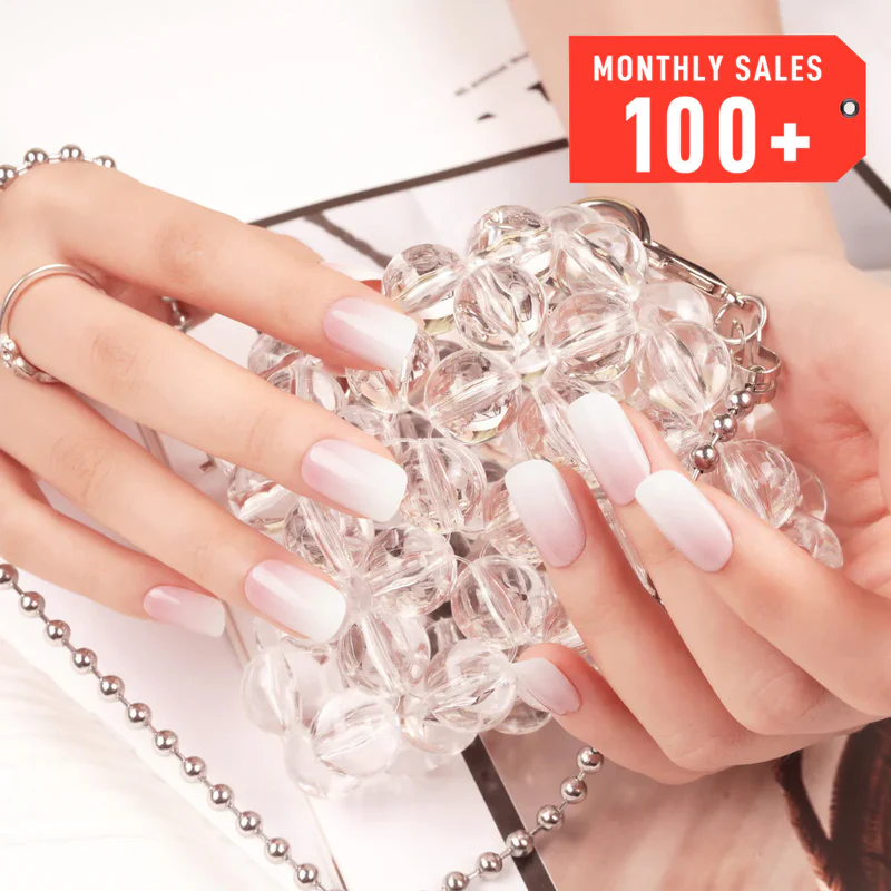 Elegant Ombre French Manicure Semi Cured Gel Nail Strips | Aria - 2380